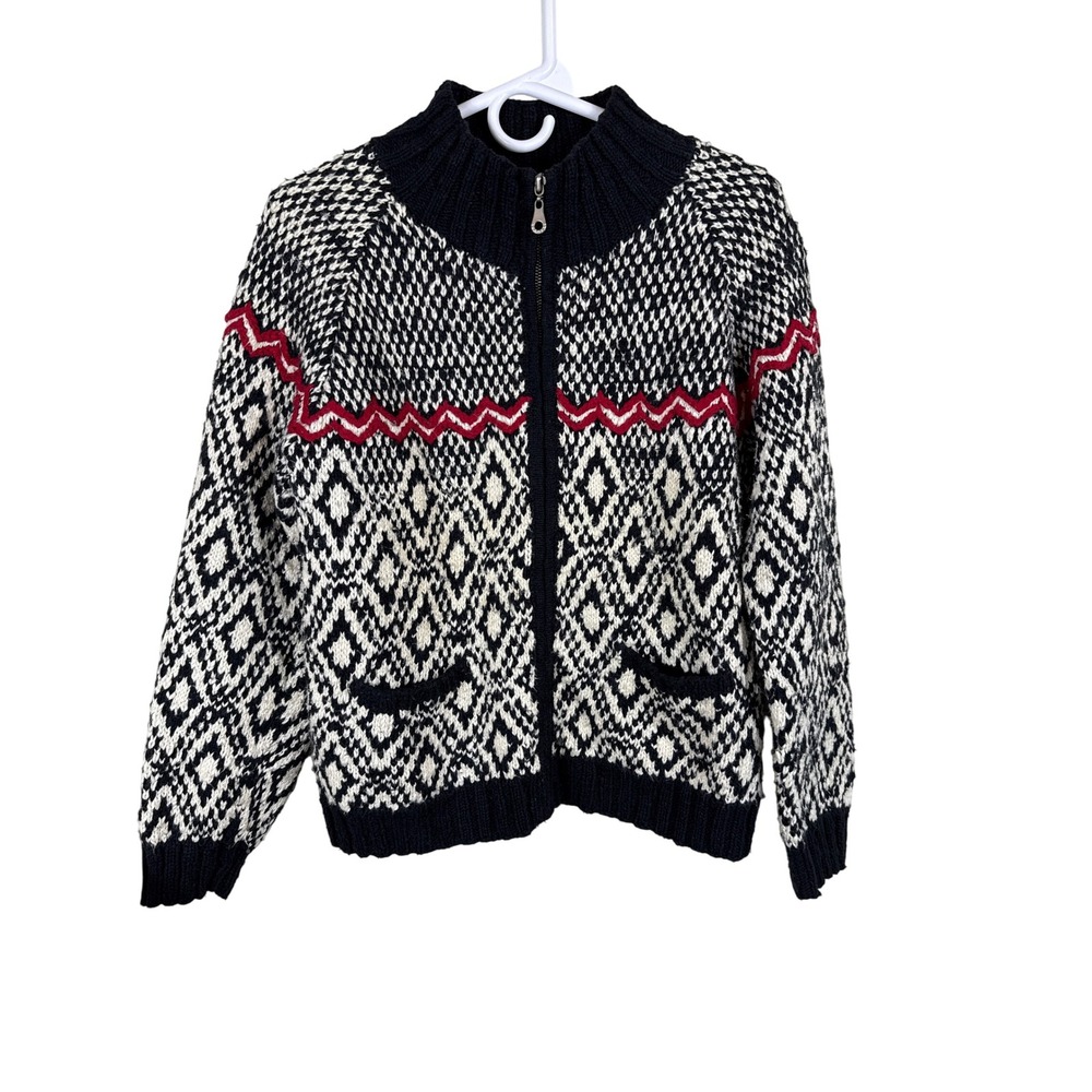 Express Tricot Full Zip Knit Sweater Cardigan Ski Nordic Women Size Medium